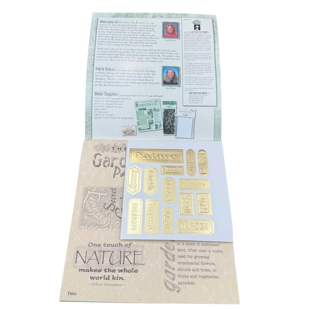 Hot Off The Press Sarabooks Nature Garden Words Quotes HOTP 4505 Scrapbook Kit
